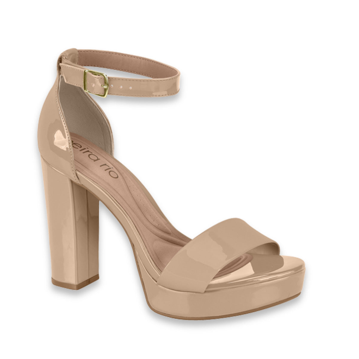 Sandalia de tacón beige